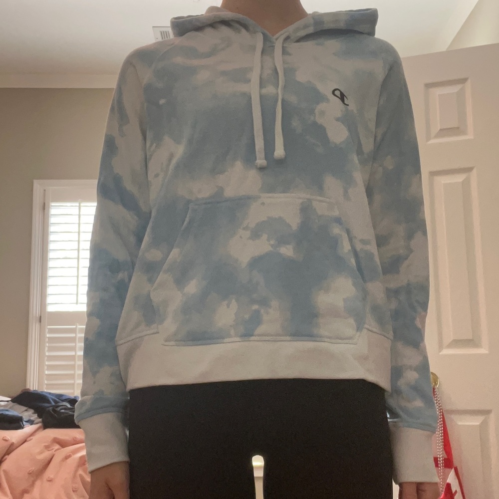 Champion Women’s Light Blue Cropped Sweatshirt - Picture 5 of 5